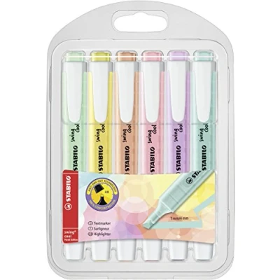 Abbildung von Textmarker STABILO swing cool Pastel 6er Pack mit 6 verschiedenen Farben