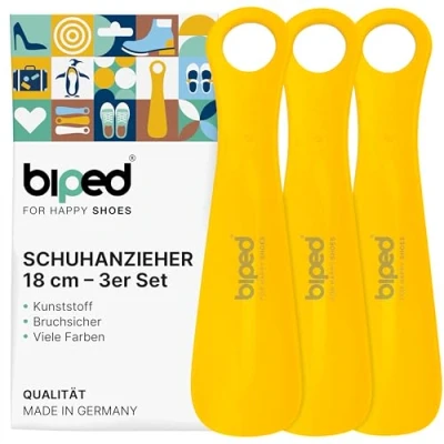 Abbildung von biped 3er Set Schuhanzieher Kunststoff 18 cm Schuhlöffel deutsche Herstellung z1570(gelb)