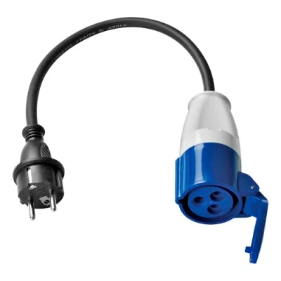 Abbildung von feletec CEE Adapter Schuko Stecker auf Kupplung, 35cm Camping Kabel, IP44 Verlängerungskabel, H07RN F 3G2,5 Campingstecker 16A