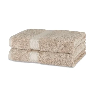 Abbildung von Amazon Basics Badetuch aus Bio Baumwolle, farbecht, 2 Stück, 76 x 137 cm, Taupe