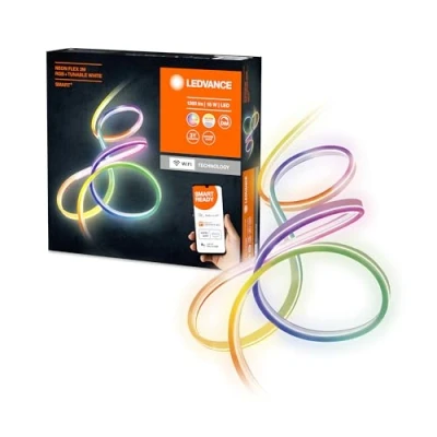 Abbildung von LEDVANCE Smarter LED Lichtschlauch mit WiFi Technologie für Außen, 3 Meter Länge, flexibel und biegsam, Lichtfarbe änderbar (2700 6500K), RGB Farben änderbar, Schutzart IP44, SMART+ NEON FLEX RGBW