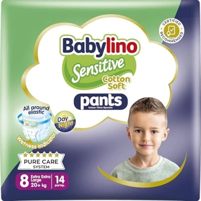 Abbildung von Babylino Sensitive Cotton Soft Windeln Größe 8, Pants XXL (20+ kg), 14 Stück