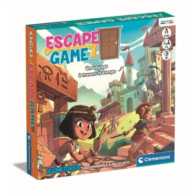 Abbildung von Clementoni Escape Game Eine Reise durch die Zeit 3 Tabletts + 60 Karten 9 14 Gegenstände 1 Handbuch 8 Jahre 52814, Mehrfarbig