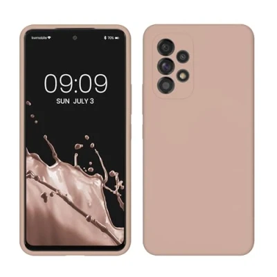 Abbildung von kwmobile Hülle kompatibel mit Samsung Galaxy A53 5G Silikon Handy Case Handyhülle weiche Oberfläche kabelloses Laden Altrosa