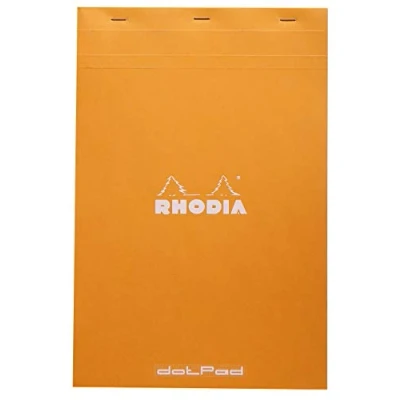 Abbildung von Rhodia 19558C Notizblock / Schreibblock geheftet dotPad No.19 A4+ 21x31,8cm 80 Blätter Dot Lineatur 80g, abtrennbar und mikroperforiert, mit Kartonrücken, , Orange, 1 Stück