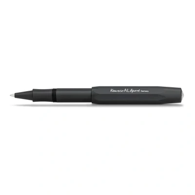 Abbildung von Kaweco 10000713 AL Sport Schwarz Gel / Kugelschreiber inklusive 0,7 mm Rollerball Tintenroller Mine für Linkshänder, Rechtshänder im klassischen Design mit Keramikkugel I Gelroller 13,5 cm