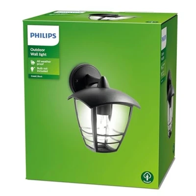 Abbildung von Philips myGarden Creek Wandleuchte, 60W, Schwarz