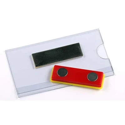 Abbildung von EUROPEL Kunststoff Ausweishalter mit Magnetverschluss Set zu 24 Stück 75 x 40 mm Ausweis und Namensschildhalter Magnet Blanko Einsteckschildern