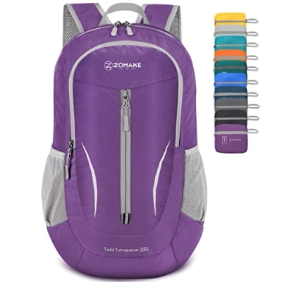 Abbildung von ZOMAKE Ultraleicht Faltbarer Rucksack Packbare Backpacks 25L,Kleiner Faltbar Rucksäcke Wanderrucksack Wasserdicht für Damen Herren Outdoor Wandern(Violett)
