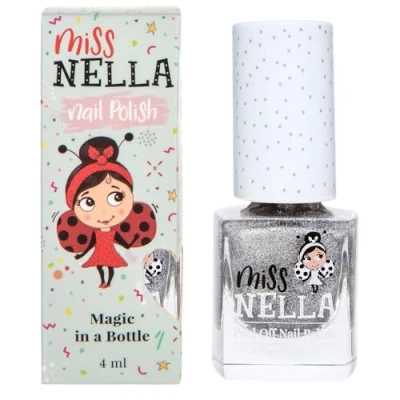 Abbildung von Miss Nella Shooting Star abziehbarer Nagellack speziell für Kinder, siber Glitzer, Peel Off Formel, ungiftig, wasserbasiert und geruchsneutral