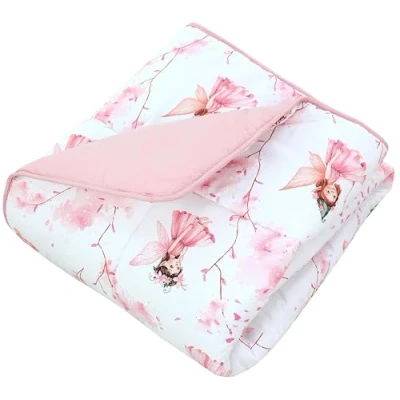 Abbildung von TupTam Krabbeldecke für Baby 120x120 cm Gepolsterte Spieldecke Baumwolle, XXL, OEKO TEX, Weich &amp; Hautfreundlich, Farbe: Fee Rosa