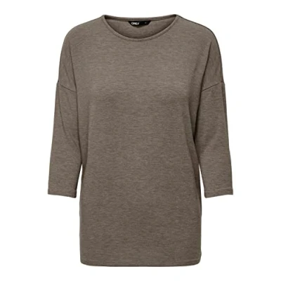 Abbildung von ONLY Damen TOP ONLGLAMOUR 3/4 Grösse XS S M L XL Schwarz Weiss Rosa Grün, Größe:S, Farbe:Falcon Melange 15157920