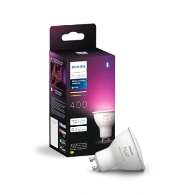 Abbildung von Philips Hue White &amp; Color Ambiance GU10 LED Spot 2er Pack (400 lm), dimmbare Lampen für das Lichtsystem mit 16 Mio. Farben, smarte Lichtsteuerung über Sprache und App