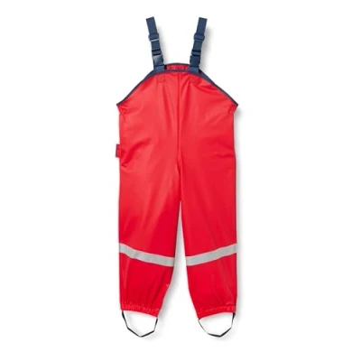 Abbildung von Playshoes Matschhose Regenlatzhose Ungefüttert Unisex Kinder Wind und wasserdichte Regenhose Regenbekleidung, rot, 74