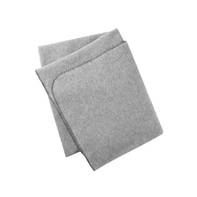 Abbildung von Engel Natur, Baby Fleece Decke mit Muschelkante, 100% Wolle (kbT) (80x100 cm, Grau melange)