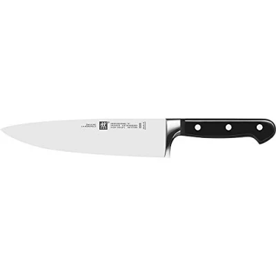 Abbildung von ZWILLING Professional S Kochmesser, Klingenlänge: 20 cm, Breites Klingenblatt, Rostfreier Spezialstahl/Kunststoff Griff mit Nieten, Schwarz [Made in Germany]