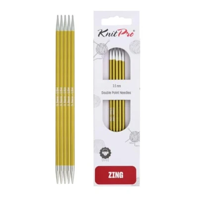 Abbildung von KnitPro K47037 Sockennadeln, Metal, Gelb, 20cm / 3.5mm