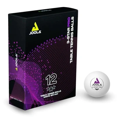 Abbildung von JOOLA Tischtennisbälle 3 Star PRO 40+mm Durchmesser, Stern Premium Tischtennis Bälle Indoor und Outdoor Kompatibel, Weiß, 12 Stück