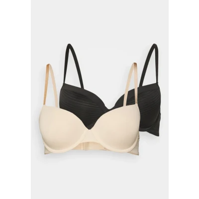 Abbildung von Dorina Louise 2PACK Bügel BH, Damen, Größe: 85A, Black/beige