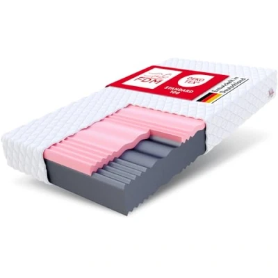 Abbildung von FDM Select MAX Matratze 100x200 cm Kaltschaum Höhe 18 Härtegrad H3 und H4 Visco Schaum Öko Tex Allergikergeeignet Jersey Bezug Waschbar