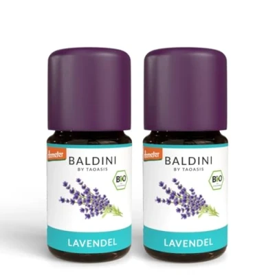 Abbildung von Baldini Lavendelöl Bio, 100% naturreiner Lavendel Duft fein aus Frankreich, Öl ätherisch Baldini, Bio Aromaöl, 2 x 5ml