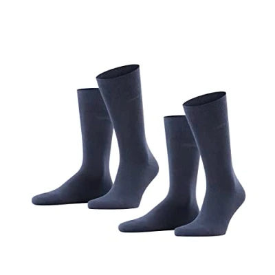 Abbildung von ESPRIT Herren Socken Basic Uni 2 Pack M SO Baumwolle einfarbig Paar, Blau (Marine 6120), 43 46