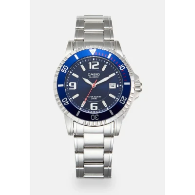 Abbildung von Casio Uhr silvercoloured/blue, Herren, Größe: One Size, Silver coloured/blue