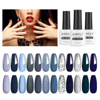 Abbildung von AIMEILI Gel Nagellack UV LED Gellack Farben Set 12 pcs 8ml Soak Off Nägel Farbgel Kit 13