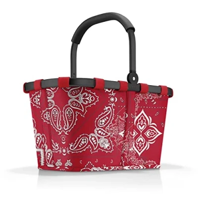 Abbildung von reisenthel carrybag frame bandana red Stabiler Einkaufskorb mit viel Stauraum und praktischer Innentasche Elegantes wasserabweisendes Design