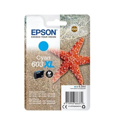 Abbildung von Epson Original 603XL Tinte Seestern, Singlepack Cyan XL, WF 2820DWF 2830DWF 2840DWF 2850DWF XP 2100 2150 3100 3150 4100 4150, ReadyPrint Flex Tintentarife