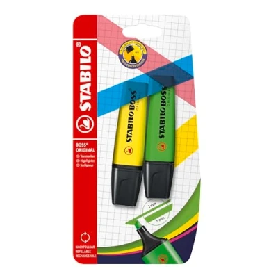 Abbildung von STABILO Textmarker BOSS ORIGINAL 2er Pack gelb, grün