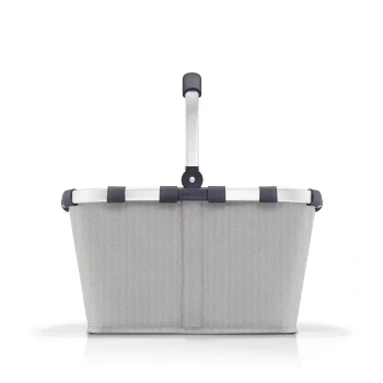 Abbildung von reisenthel carrybag herringbone grey Stabiler Einkaufskorb mit viel Stauraum und praktischer Innentasche Elegantes wasserabweisendes Design