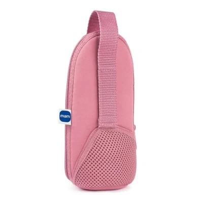 Abbildung von MAM Thermal Bag mit Isolierschicht, Thermotasche hält Flüssigkeiten warm und kalt, Isoliertasche für viele handelsübliche Babyflaschen, rosa