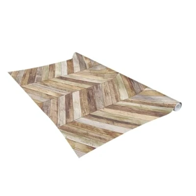 Abbildung von Vénilia Klebefolie optimal Fix Retro Holz, Holzoptik, Holzfolie 45 cm x 2 m selbstklebende Möbel Folie, Dekofolie, keine Blasen, Küchenfolie PVC ohne Phthalate Made in EU