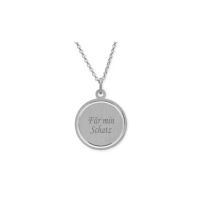 Abbildung von Anhänger rund in Silber oder vergoldet mit Kette