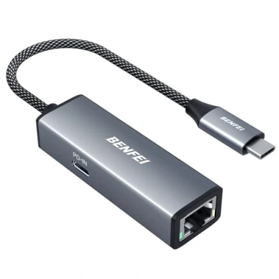 Abbildung von BENFEI USB C auf Ethernet Gigabit Adapter 100W PD, (Thunderbolt 3/4) RJ45 Netzwerk LAN 1Gbps mit Stromversorgung, kompatibel iPhone 15 Pro/Max MacBook Pro/Air 2023 iPad Pro iMac