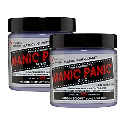 Abbildung von Manic Panic Virgin Snow Classic Creme, Vegan, Cruelty Free, Hair Toner, Eliminates Brassy Tones, 2 x 118ml