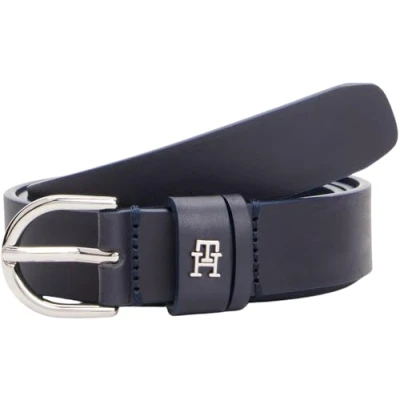 Abbildung von Tommy Hilfiger Damen Gürtel Essential Effortless 2,5 cm Ledergürtel, Blau (Space Blue), 100