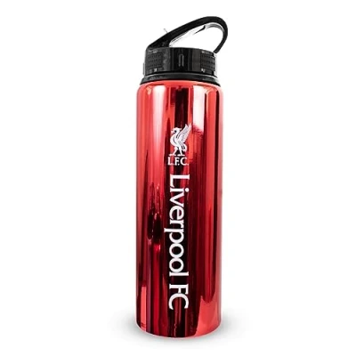 Abbildung von Hy Pro Offiziell Lizenziertes Liverpool F.C. 750 ml Aluminium UV Flasche Integrierter Faltstrohhalm, Neochrome Finish, Auslaufsicher, Leichtgewichtig, BPA frei