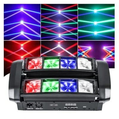 Abbildung von ZKYMZL Spider Moving Head Light LEDs Beam DJ Lights RGBW Sound Activated and DMX512 Control for Party Pub Disco Show Wedding Event Stage Lighting.