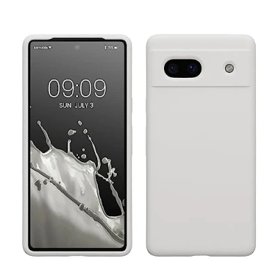 Abbildung von kwmobile Handyhülle für Google Pixel 7a Hülle, Case Hülle Silikon kabelloses Laden Weiß matt