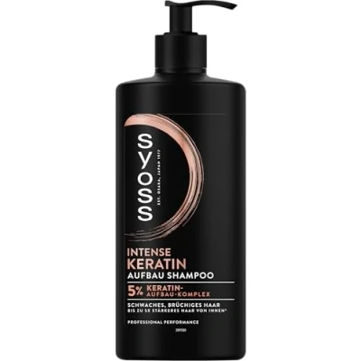 Abbildung von Syoss Shampoo Keratin (440 ml), Haarshampoo für schwaches und brüchiges Haar, füllt glättet die Haarfaser, Formel mit Blauem Lotus &amp; Amino Komplex