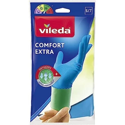 Abbildung von Vileda Comfort und Care Gummihandschuhe mit Kamille Lotion Größe S, 1 Paar