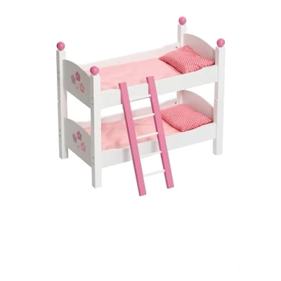 Abbildung von Bayer Chic 2000 Puppen Etagenbett für Baby bis 48 cm, Puppenbett, Puppenmöbel, Puppenzubehör, Fiori, weiß, pink, Twin