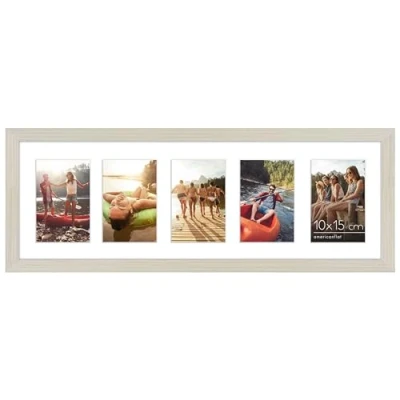 Abbildung von Americanflat 20x61 cm Bilderrahmen Collage Zeigen Sie drei 10x15 Fotos an Ihrer Wand für Mehrere Bilder der Familie Verbundholz mit Bruchsicherem Glas Helles