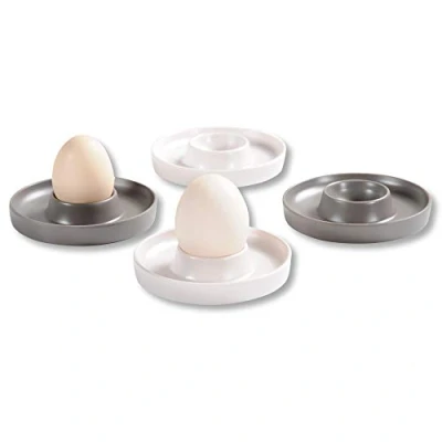 Abbildung von Kesper Eierbecher, 4er Pack, Material: ø 10 x H 2 cm, Kunststoff, Maße: Farbe: Creme, Grau 41166