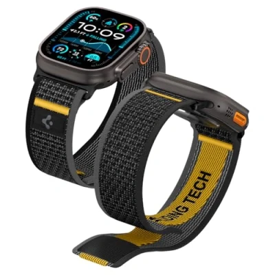 Abbildung von Spigen Athlex Air Armband Entwickelt für Apple Watch Ultra 2/1 49mm, Serie 10 46mm, 9/8/7 45mm,SE2/SE/6/5/4 44mm, 3/2/1 42mm Actives Schwarz