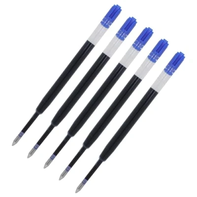 Abbildung von Westcott Gelstift Minen Blau 5 Stück G2 Gelschreiberminen M 0,7 mm im 5er Nachfüllpack kompatibel mit ISO Standard schnelltrocknende blaue Tinte E 733496 00