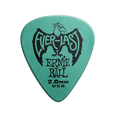 Abbildung von Ernie Ball 2,0 mm Teal Everlast Picks, 12er Pack