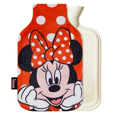 Abbildung von Disney Stitch Wärmflasche mit Bezug Süß für Hände &amp; Füße, Wärmeflasche bei Regelschmerzen, Nacken und Schulterschmerzen (Rot Minnie)